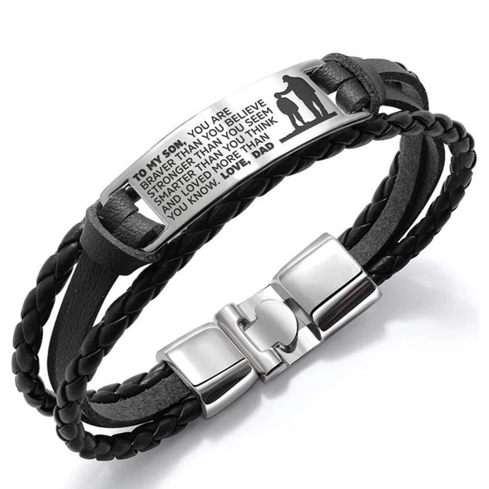 Black leather rope steel plate DAD
