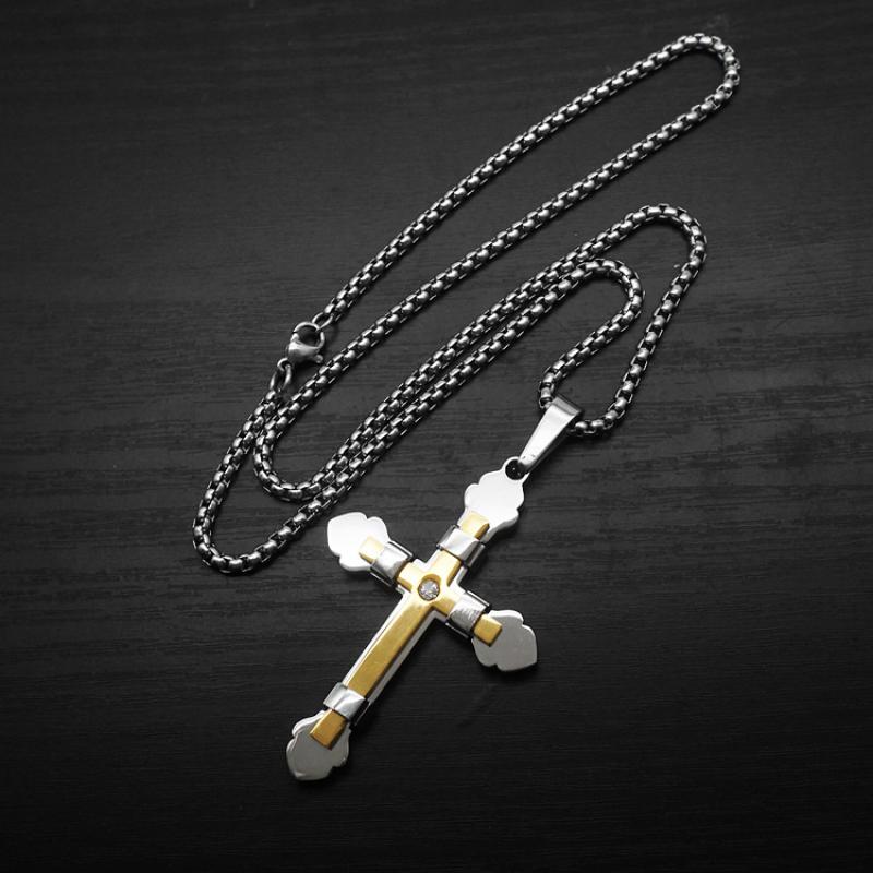 Gold with 60cm square pearl chain