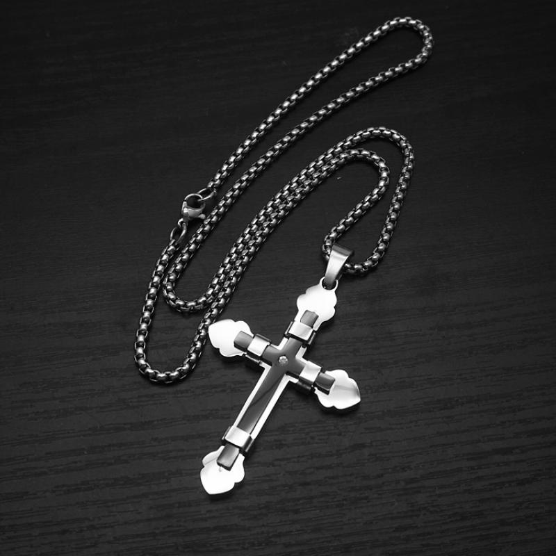 Black with 60cm square pearl chain