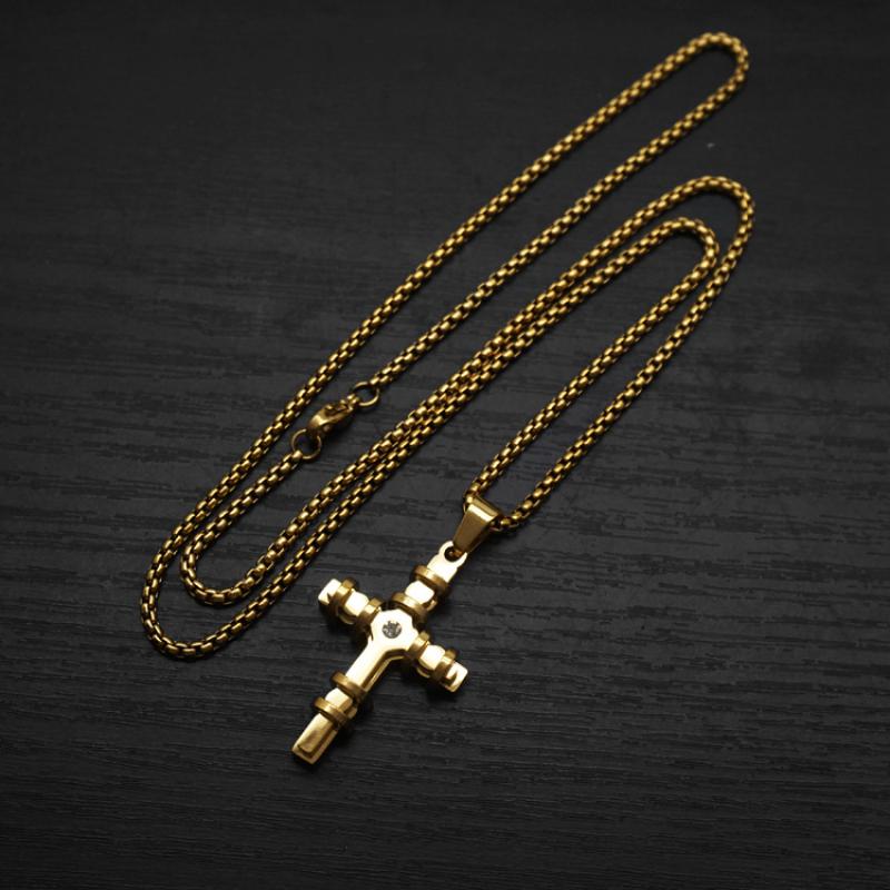Gold with 2mm55cm square pearl chain