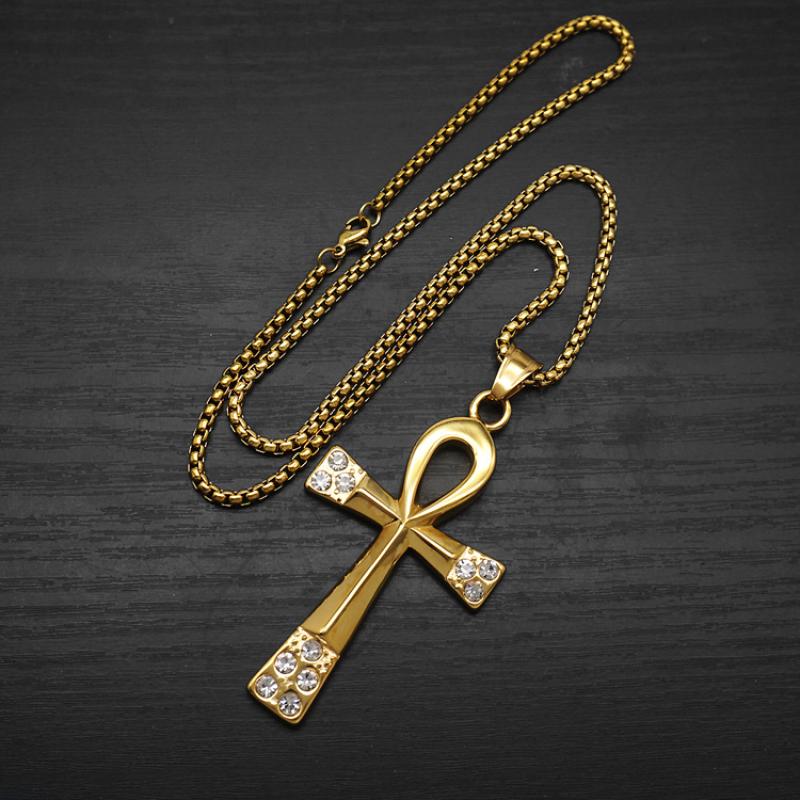 Gold with 60cm square pearl chain