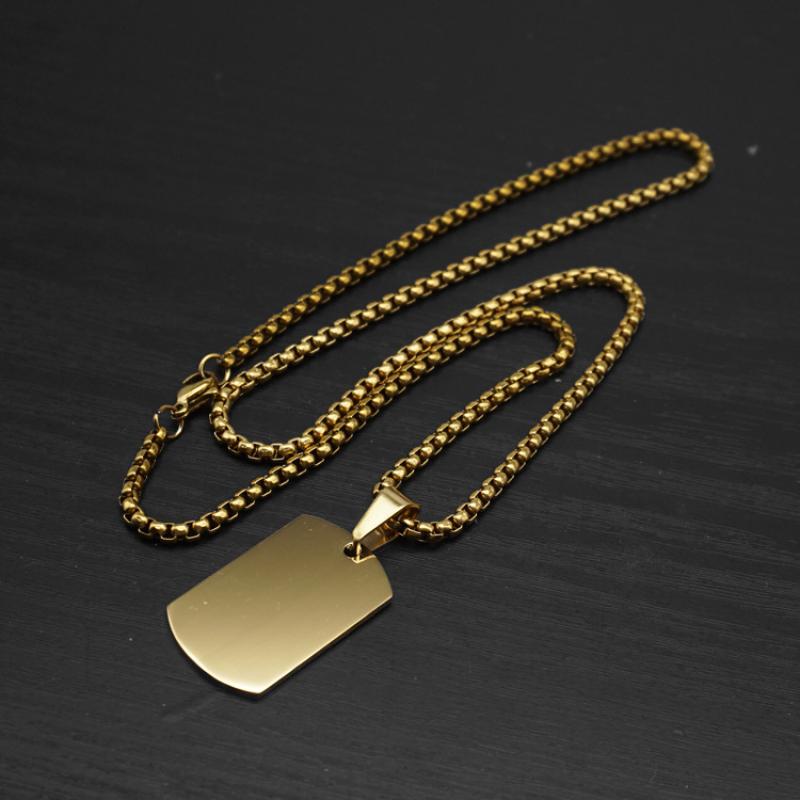 Square small gold with 3mm60cm square pearl chain