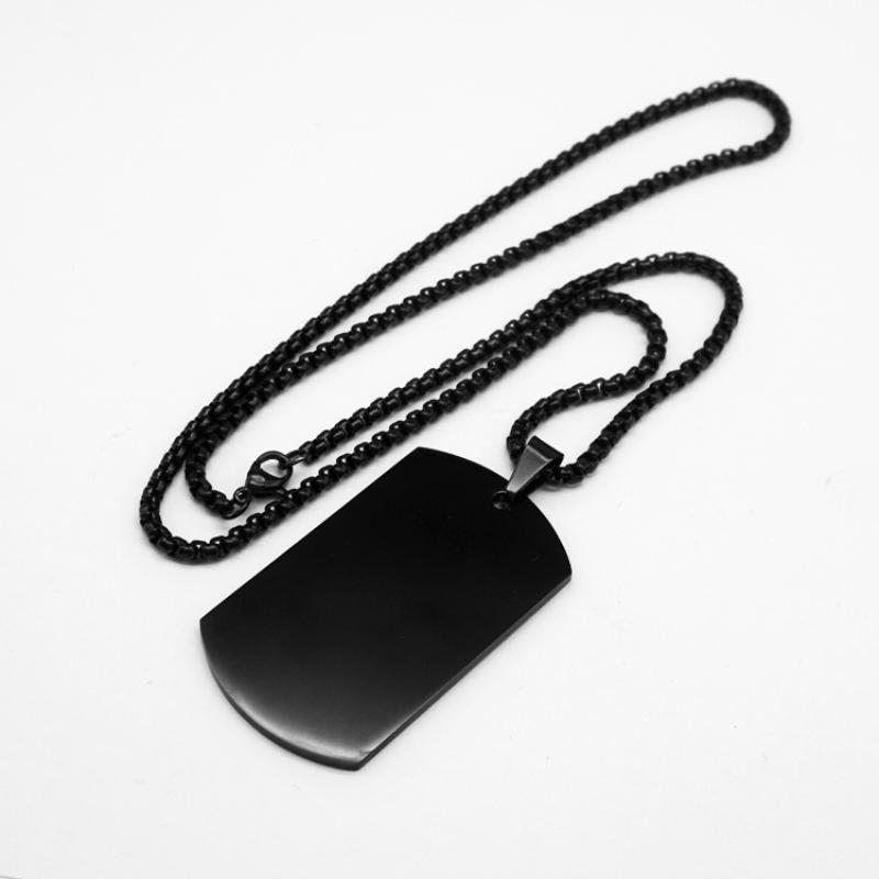 Square brand large black with 3mm60cm square pearl chain
