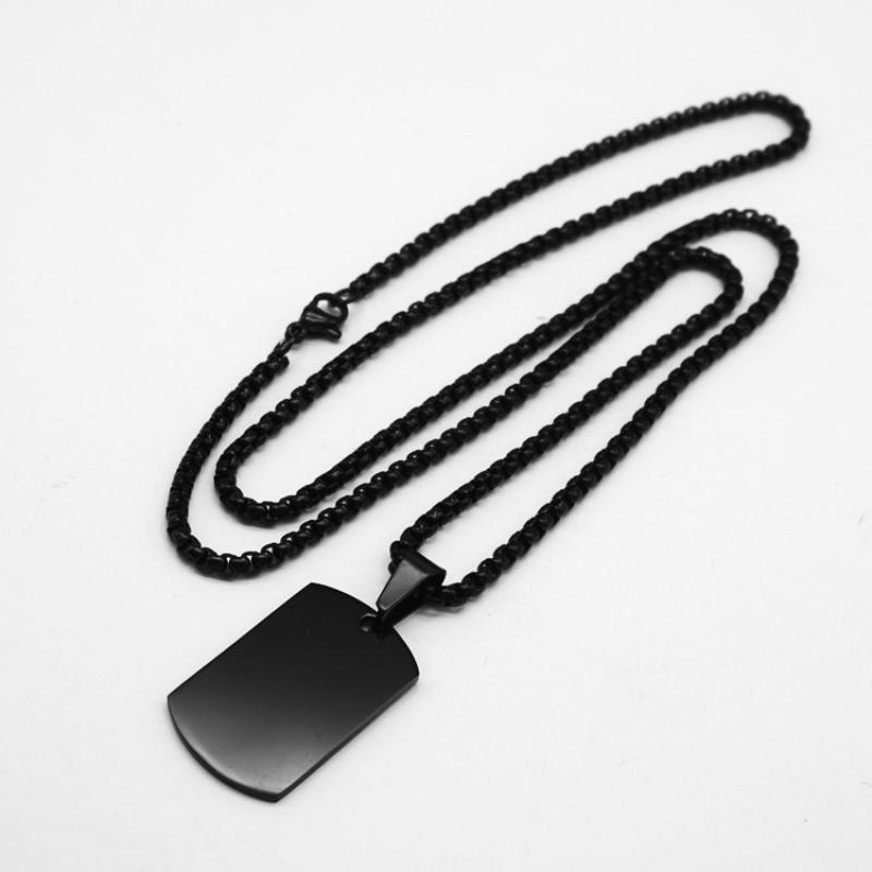 Square small black with 3mm60cm square pearl chain