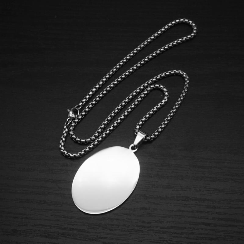 Oval steel color with 3mm60cm square pearl chain