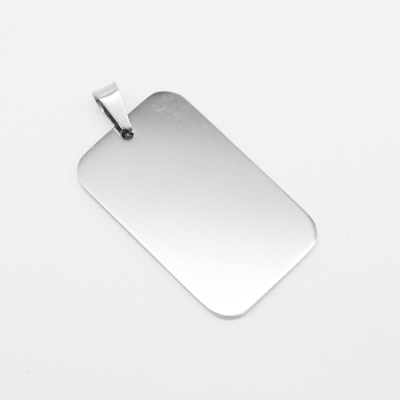 Rounded square steel color without chain