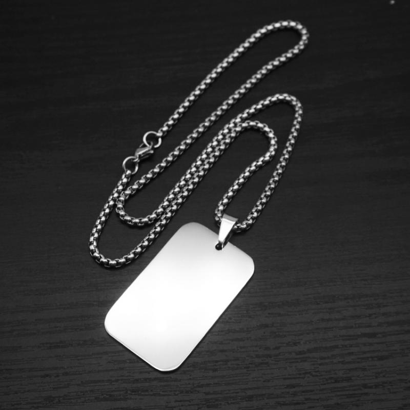 Rounded square steel color with 3mm60cm square pearl chain