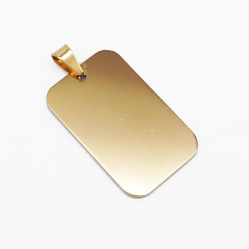 Rounded square gold without chain