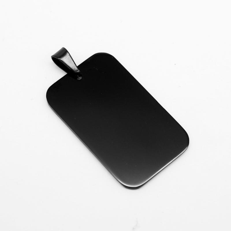 Rounded square black without chain