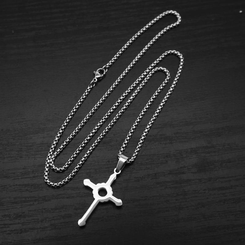 C style steel color with 2mm55cm square pearl chain