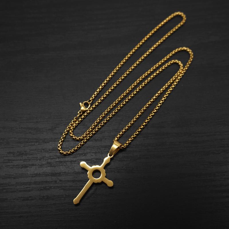 C style gold with 2mm55cm square pearl chain