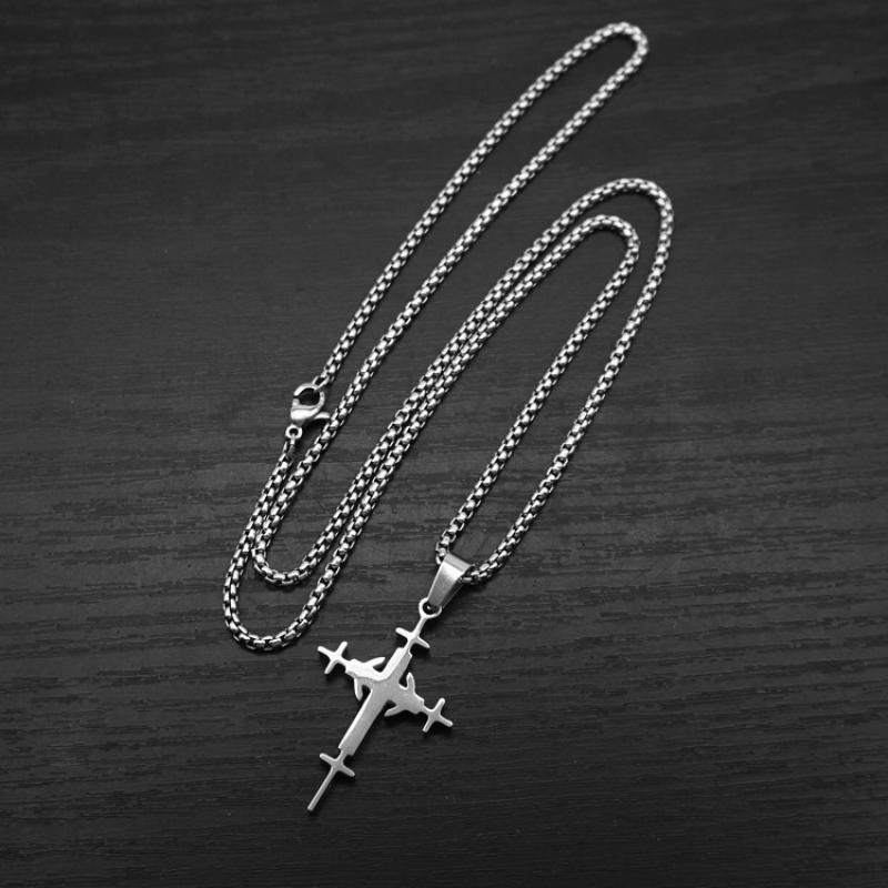 C style steel color with 2mm55cm square pearl chain