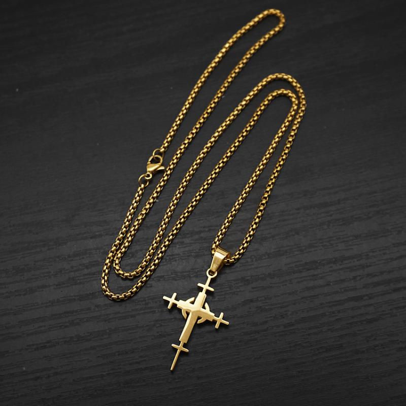 C style gold with 2mm55cm square pearl chain