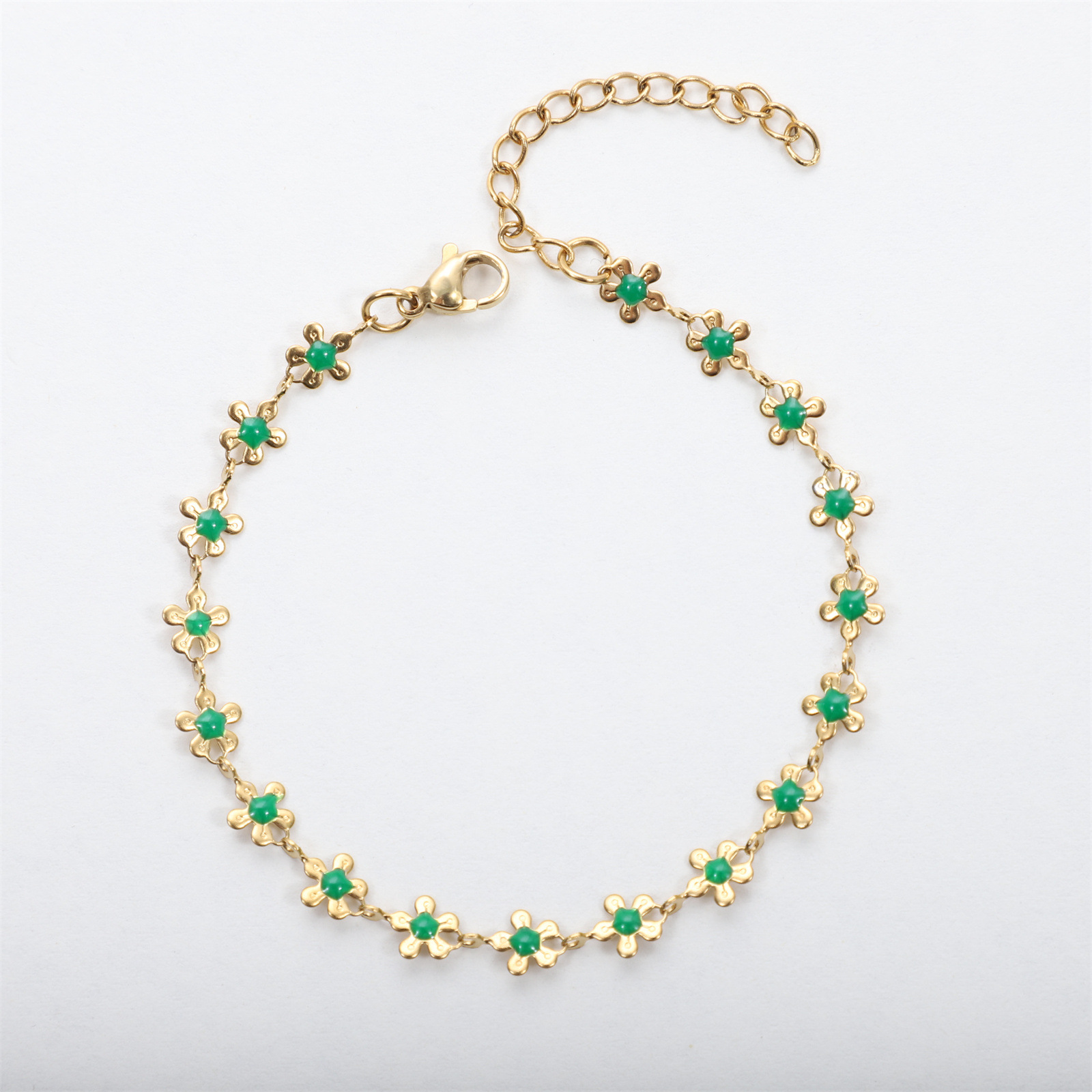 Flower center drop glaze-green