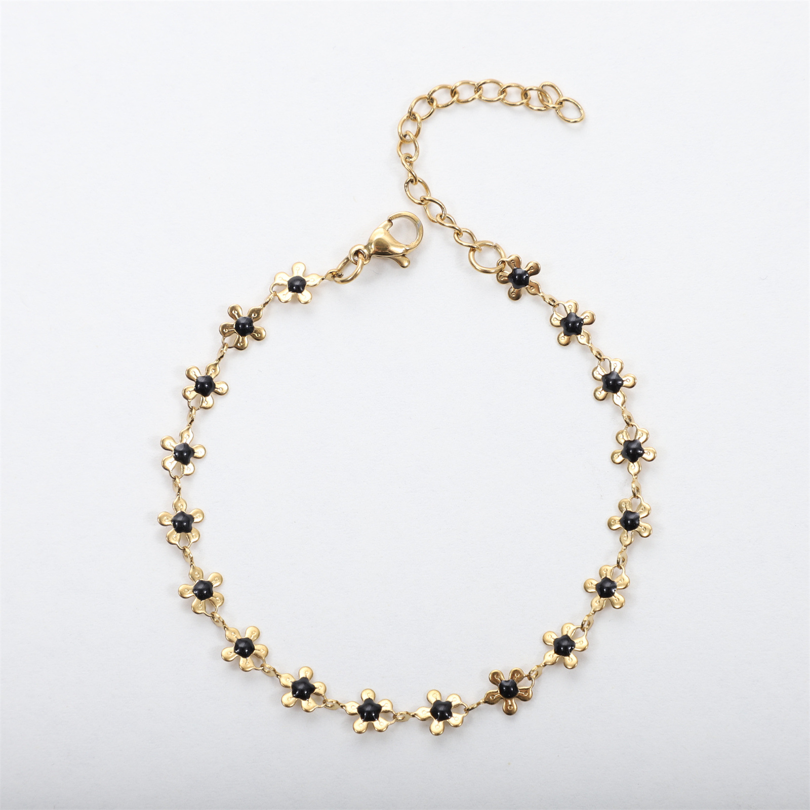 Flower center drop glaze-black