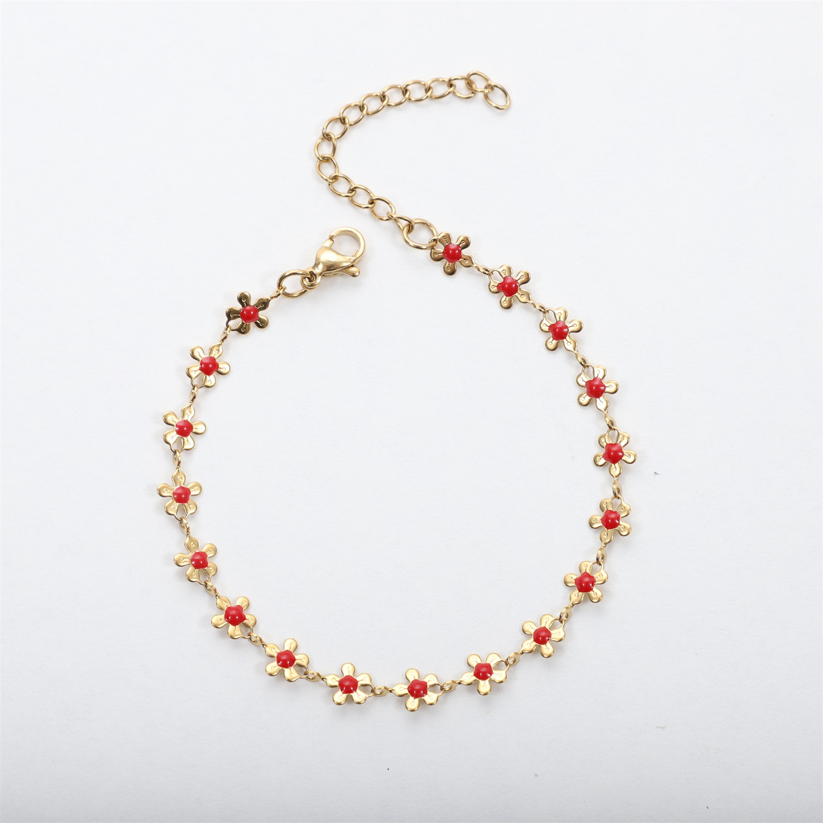 Flower center drop glaze-red