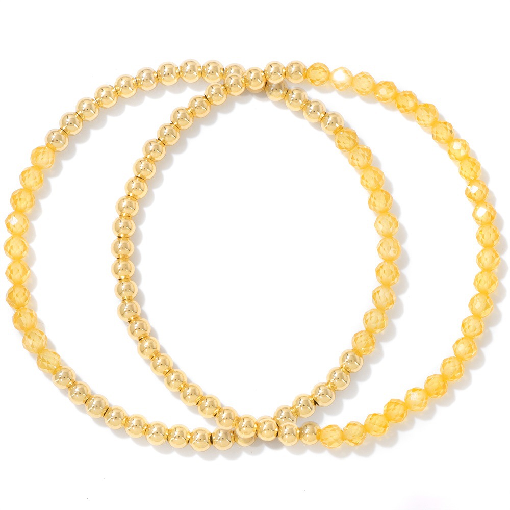 Yellow zircon set
