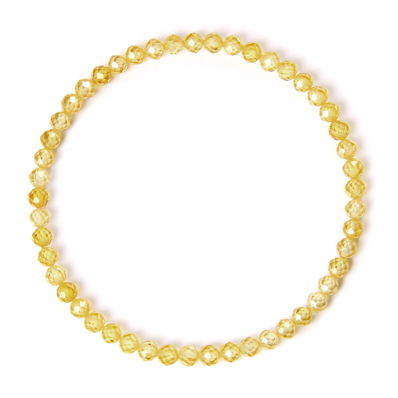 Yellow zircon 4mm faceted beads