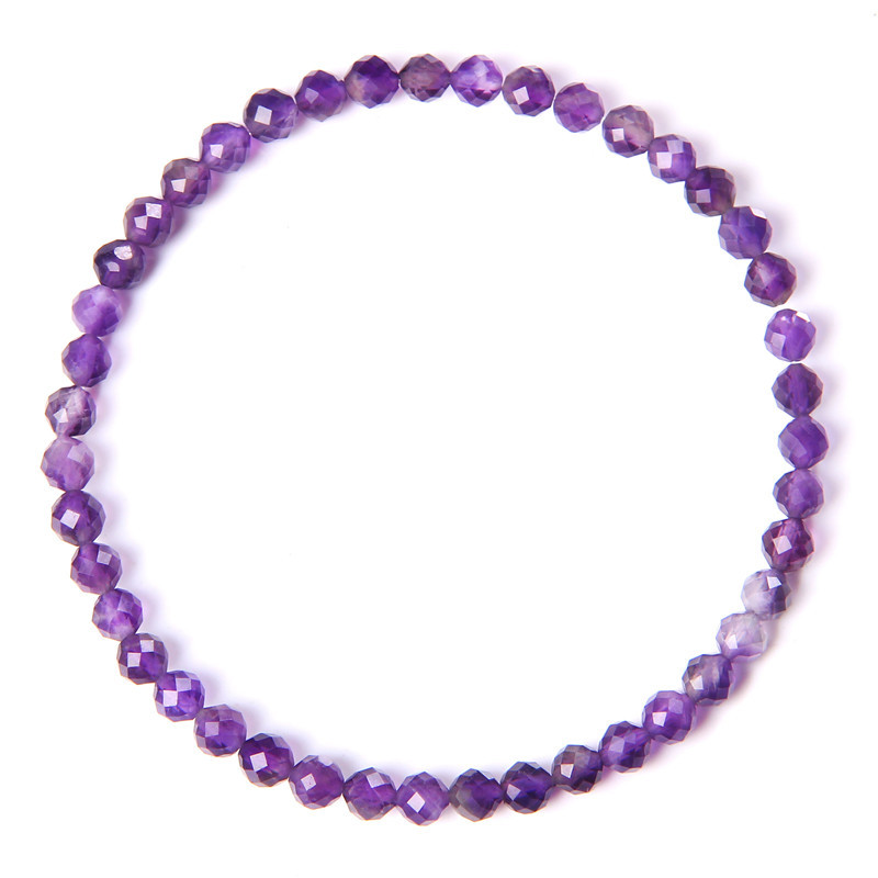 Amethyst 4mm Cut Bead Bracelet