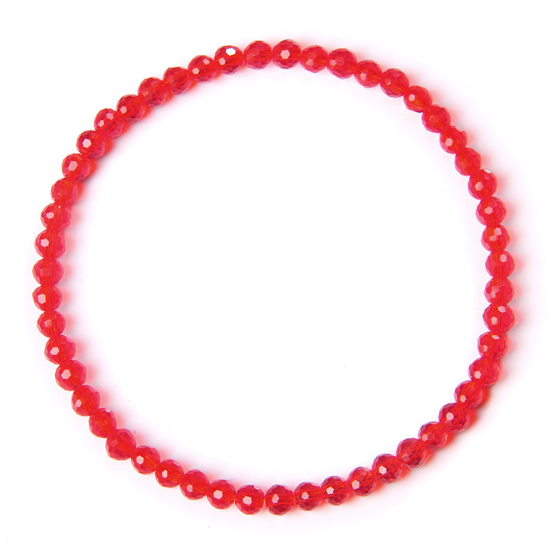 Red Crystal 4mm Facet Bead Bracelet