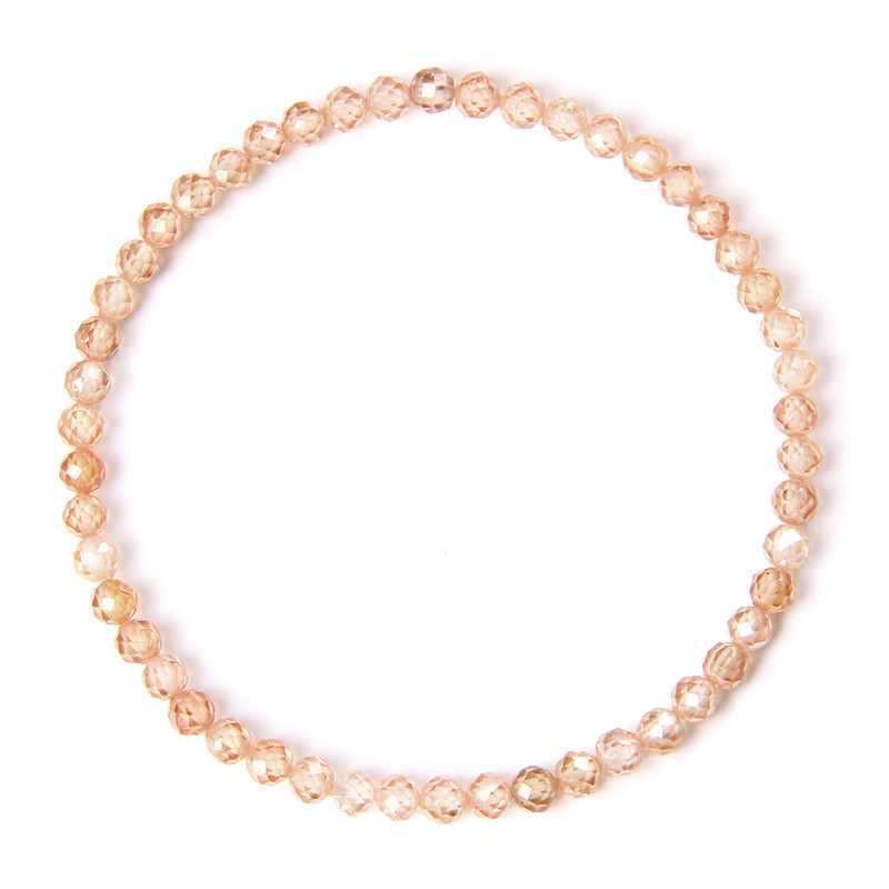 Champagne Zircon 4mm Facet Bead Bracelet