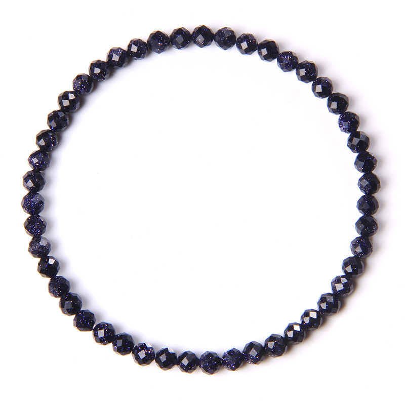 Blue Sand 4mm Facet Bead Bracelet