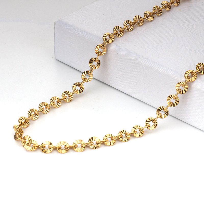 18K gold O-shaped cauliflower chain (necklace)