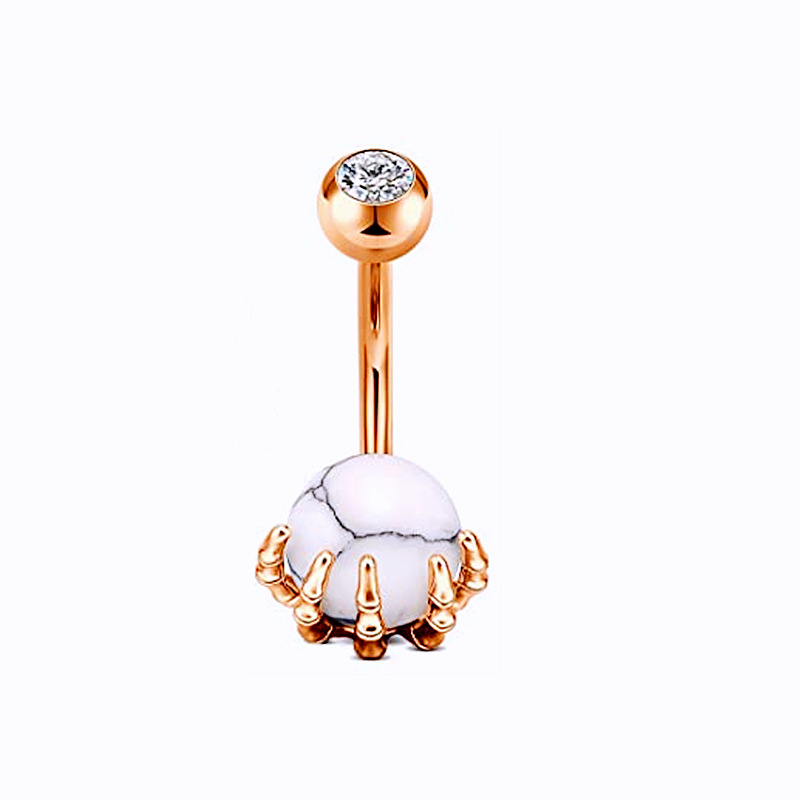 Rose Gold White Pine stone