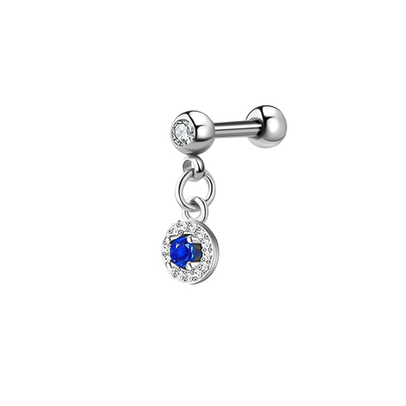 Middle blue zircon 0.8*7*4 mm(drill ball)