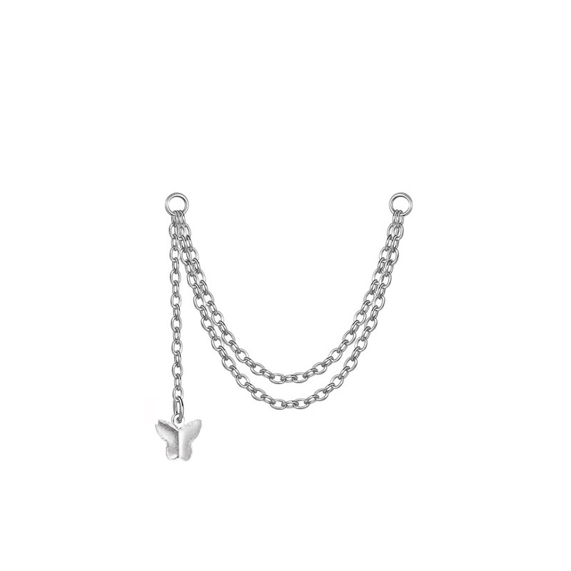 Glossy butterfly pendant (steel color 5/6/3.5cm)