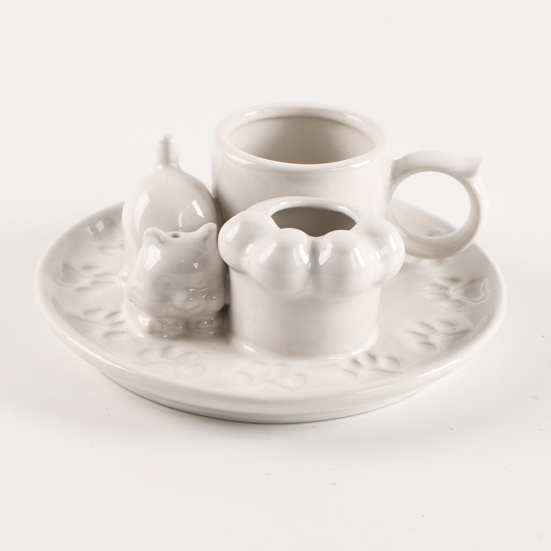 Casual cat round handle white