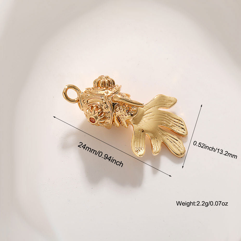 14k three section goldfish