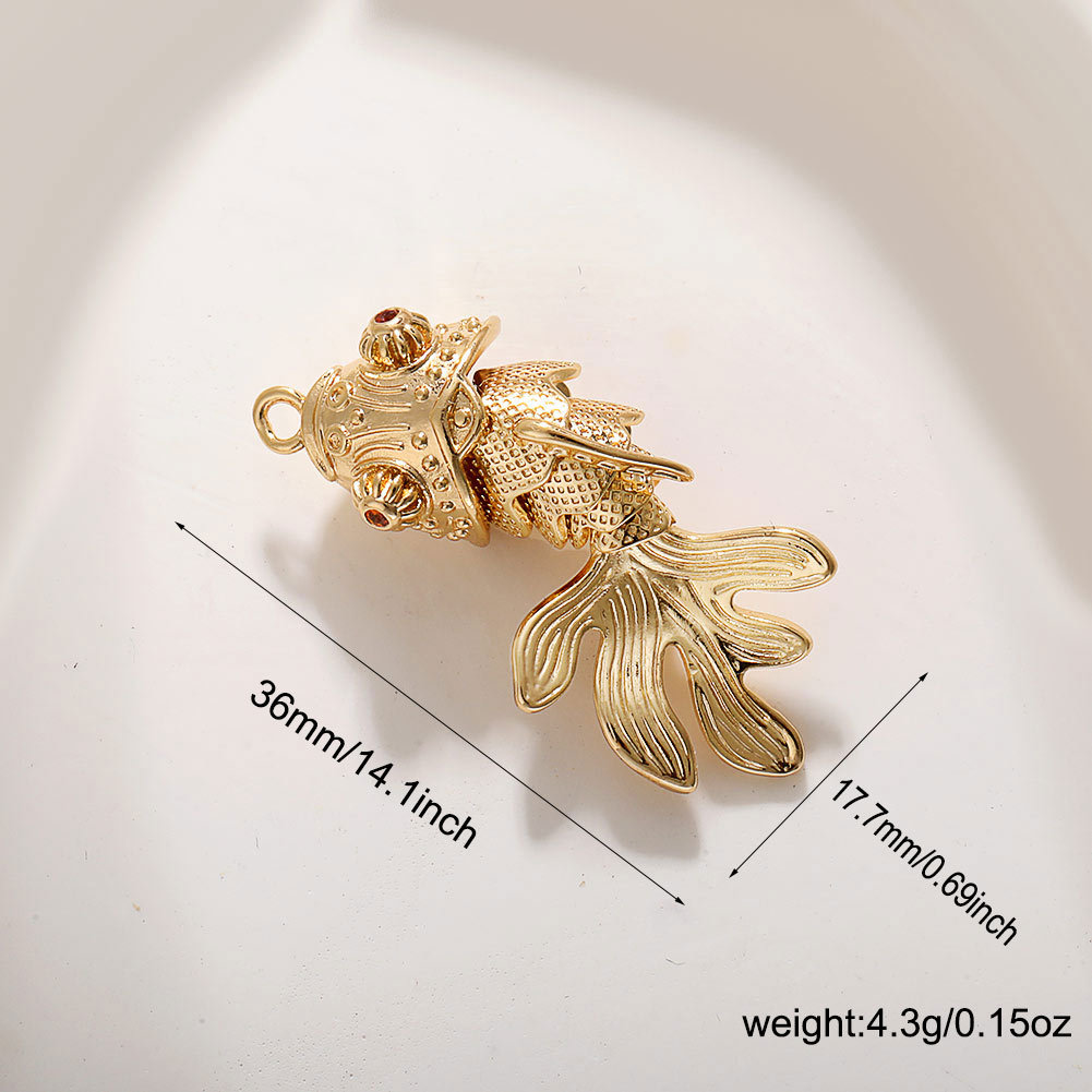 Large 14k five-section goldfish
