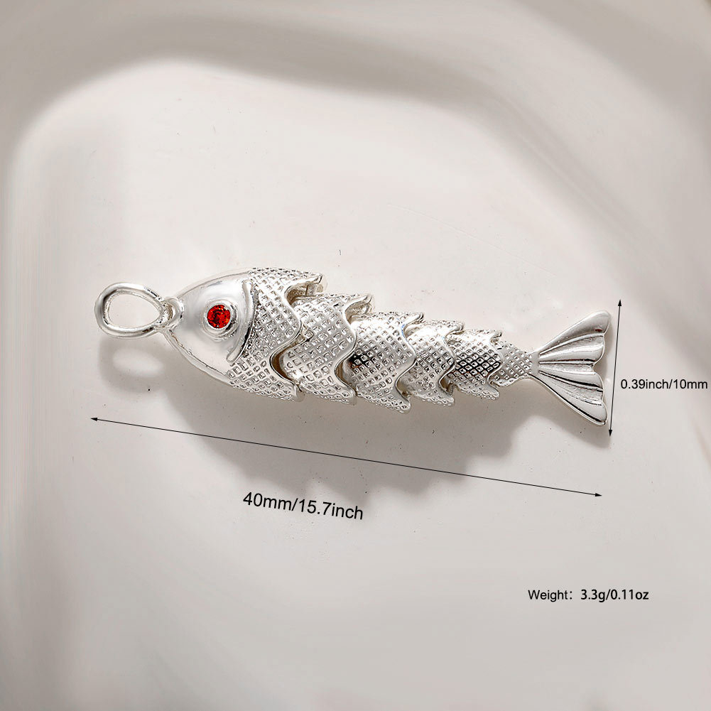Silver six-section fish
