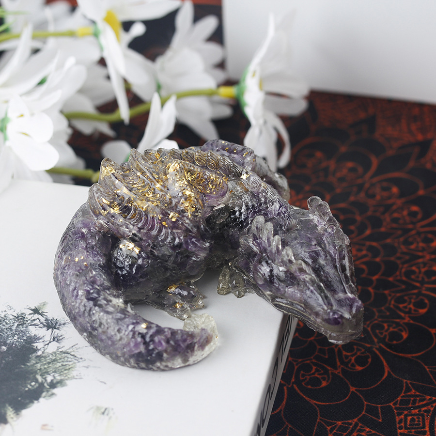 20 natural amethyst gold foil