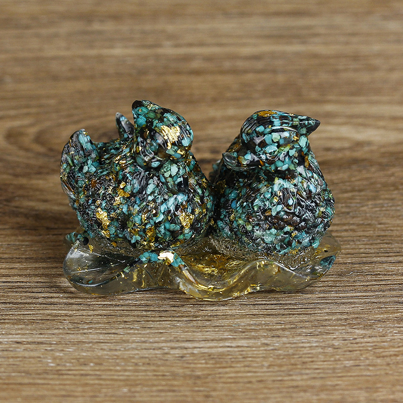 Raw ore green Turquoise gold foil