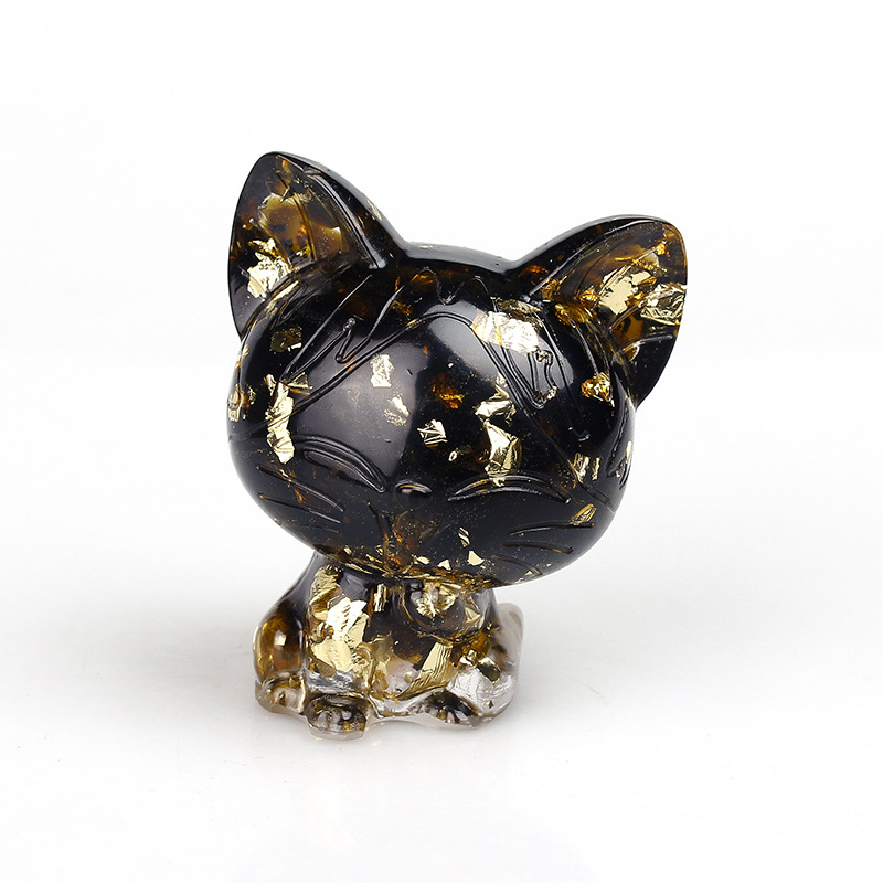 Black glaze gold foil