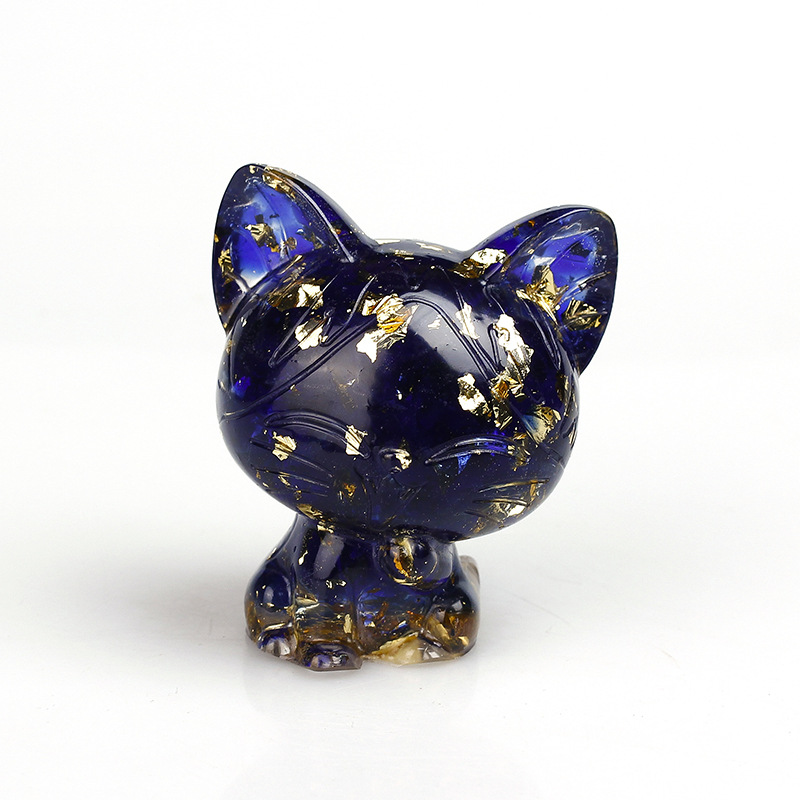 Deep blue glaze gold foil
