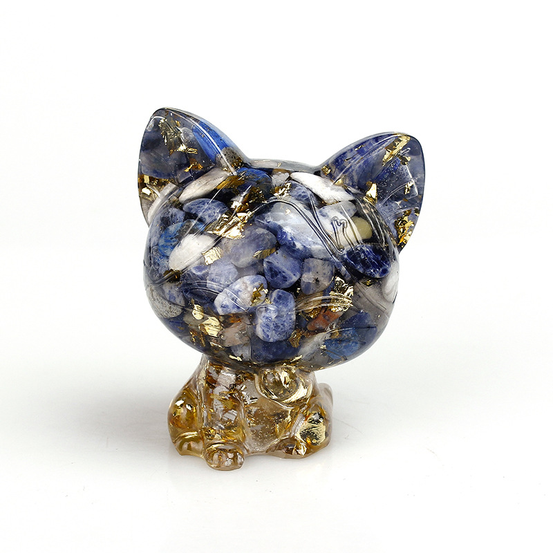 Blue grain stone gold foil