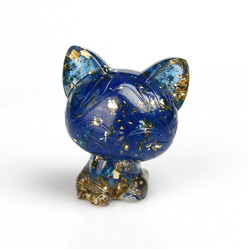 Sea blue glaze gold foil