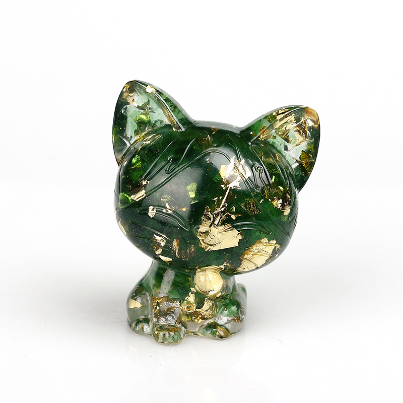 Green glaze gold foil