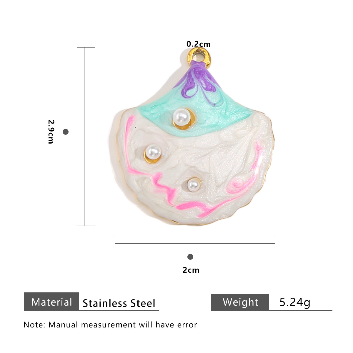 Shell 3 pearl gradient - purple   light blue   white   pink