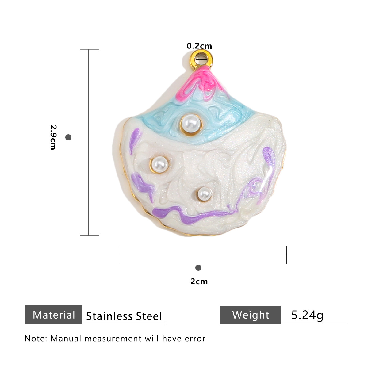 Shell 3 pearl gradient - pink   blue   white   purple
