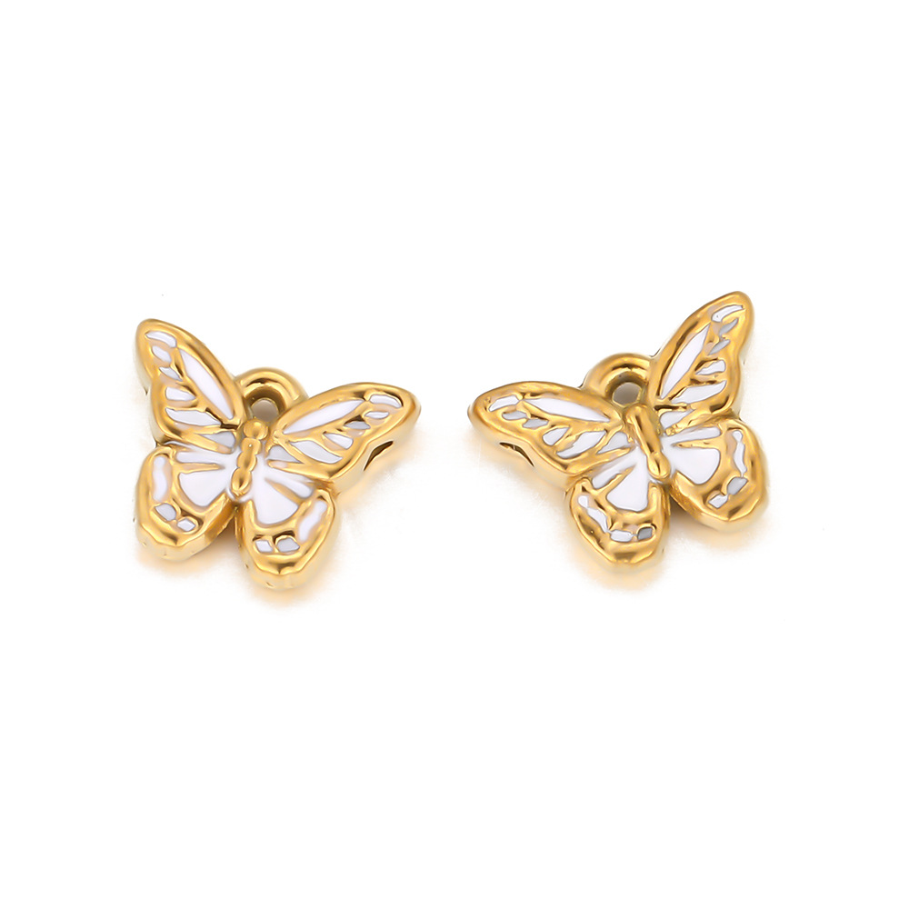 Butterfly pendant-milk white