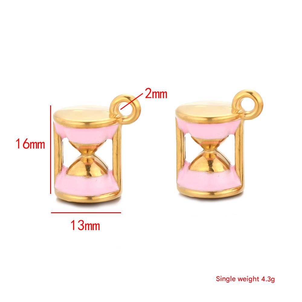 Pink gold oil dripping hourglass pendant