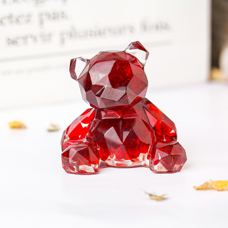 Red glass mirror bear