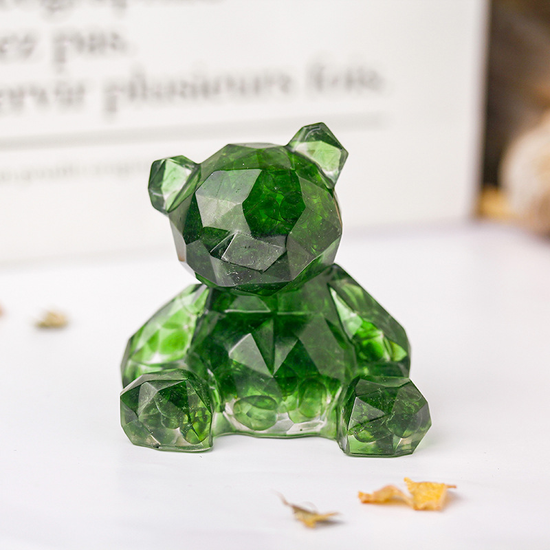 Green glass mirror bear