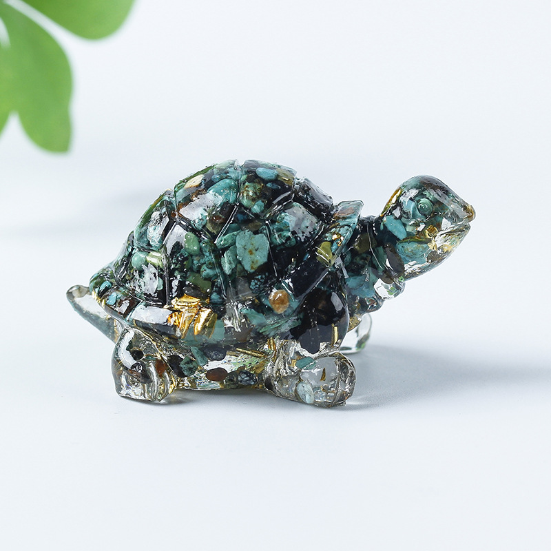 42 raw ore green Turquoise gold foil