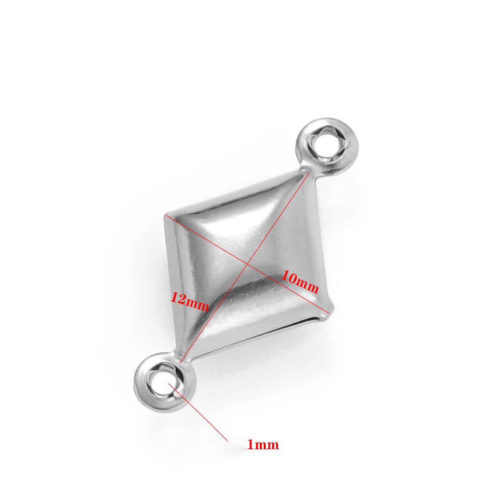 Diamond shape 12*10mm steel color