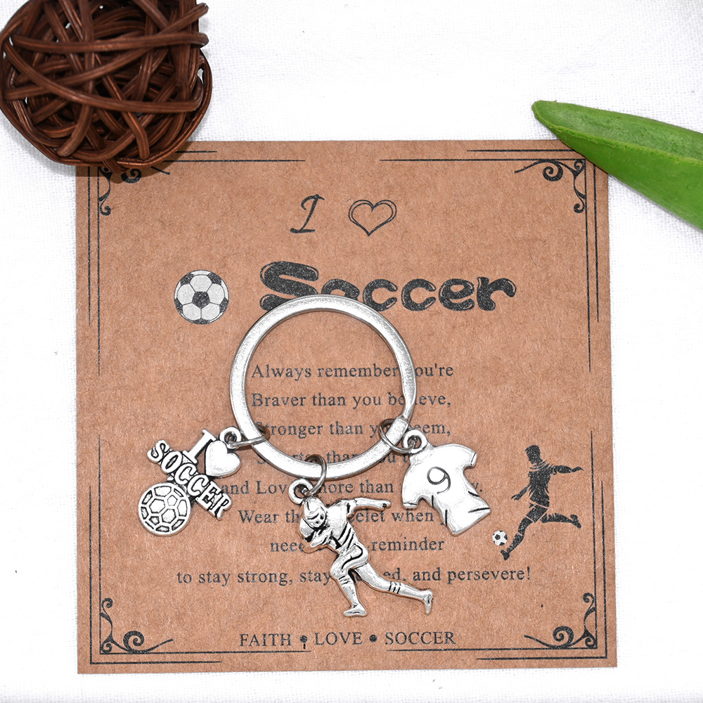 [football keychain + cardboard] opp separate bag packaging
